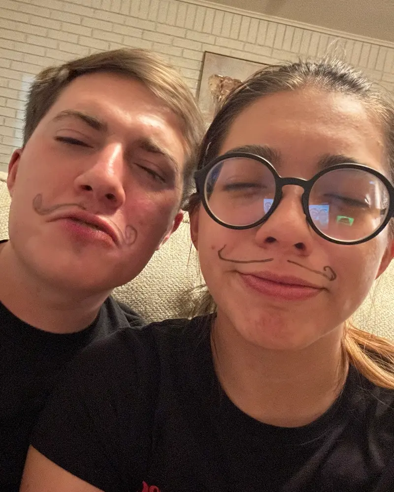 Candid photo of Jackie and Dylan