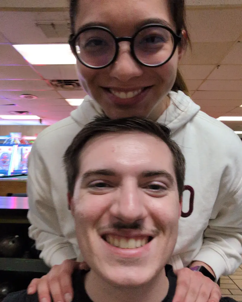 Candid photo of Jackie and Dylan