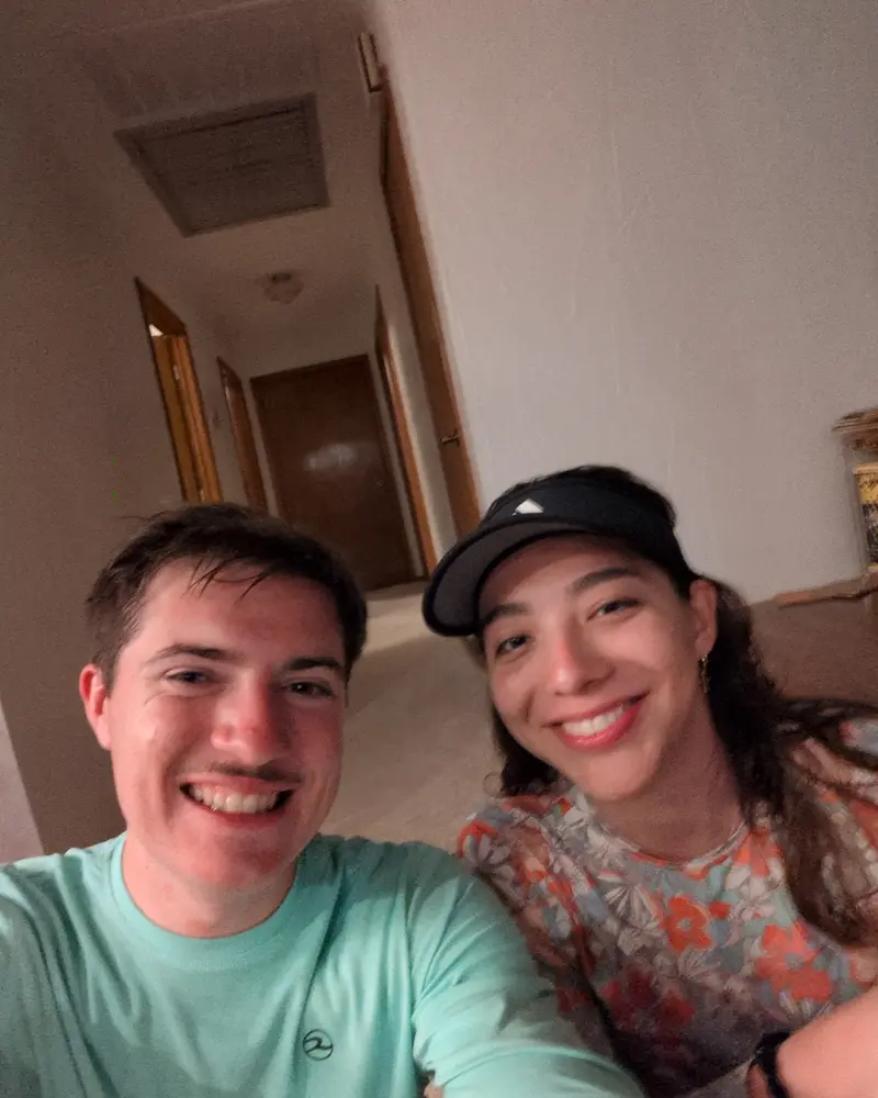 Candid photo of Jackie and Dylan